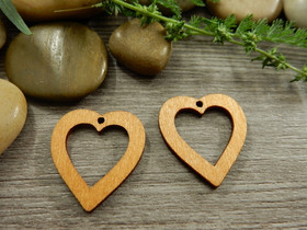 Puuriipus sydän, 25x23mm, ruskea, 1kpl