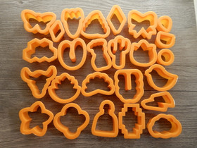 Muotti setti, eri kokoja, oranssi, 25kpl