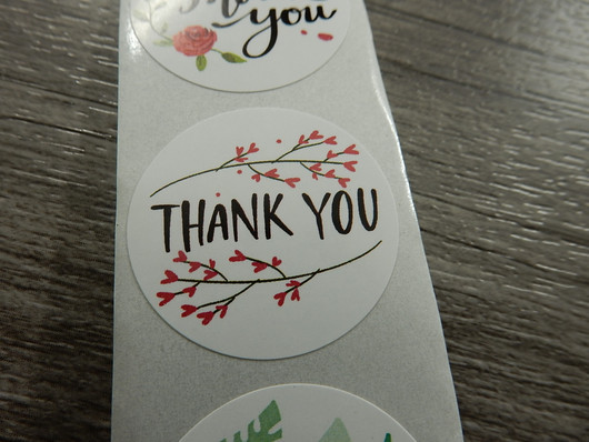 Thank you tarra, 25mm, moniväri, 10kpl