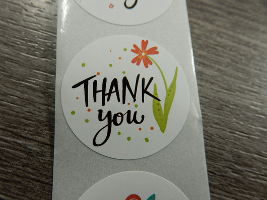 Thank you tarra, 25mm, moniväri, 10kpl