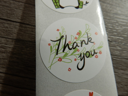 Thank you tarra, 25mm, moniväri, 10kpl