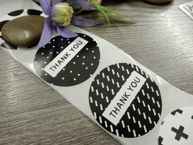 Thank you tarra, 38mm, musta-valkoinen, 10kpl
