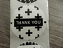 Thank you tarra, 38mm, musta-valkoinen, 10kpl