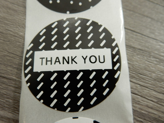 Thank you tarra, 38mm, musta-valkoinen, 10kpl