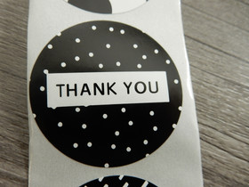 Thank you tarra, 38mm, musta-valkoinen, 10kpl