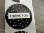 Thank you tarra, 38mm, musta-valkoinen, 10kpl