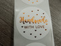 Handmade with love tarra, 38mm, valkoinen-ruusukulta, 10kpl