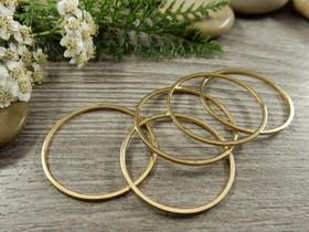 Linkki ympyrä matta, 25x0.8x0.8mm, umpi, kulta/rst, 1kpl