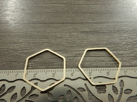 Linkki hexagon, 25x22x0.8mm, vaaleakulta, 1kpl