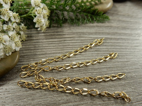 Säätöketju ovaali, 4.5-5cm, rst/kulta, 10kpl