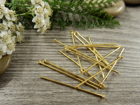 Korupiikki tasapää, 25x0.6mm, 16K kulta/rst, 50kpl