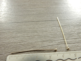 Korupiikki pallopää, 35x0.5mm, 24K vaaleakulta/ rst, 50kpl