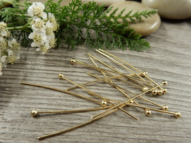 Korupiikki pallopää, 30x0.5mm, 24K vaaleakulta/rst, 50kpl