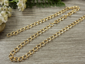 Twistketju, 4x3x0.5mm, PVD/kulta/rst , 1m