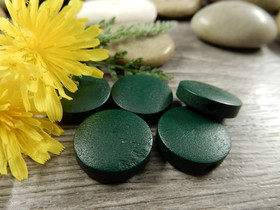 Puuhelmi, 15mm, tummanvihreä, 10kpl