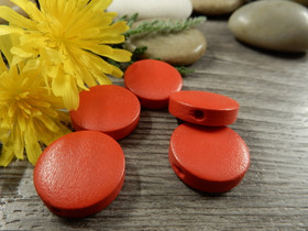 Puuhelmi, 15mm, punainen, 10kpl