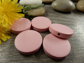 Puuhelmi, 20mm, pinkki, 10kpl