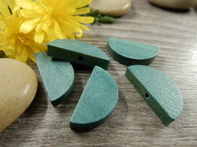 Puoliympyrä puuhelmi, 20x10mm, petrooli, 10kpl