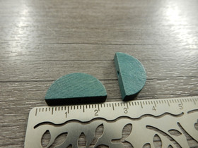 Puoliympyrä puuhelmi, 20x10mm, petrooli, 10kpl