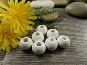 Puuhelmi, 7x8mm, valkoinen, 20kpl