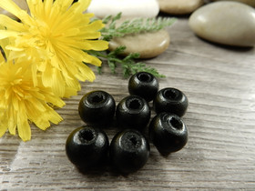 Puuhelmi, 7x8mm, musta, 20kpl