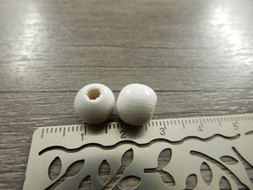 Puuhelmi, 10x9mm, valkoinen, 10kpl