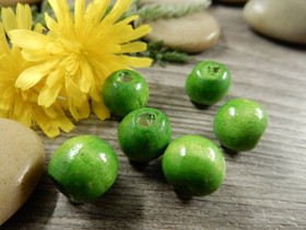 Puuhelmi, 10x9mm, vaaleanvihreä, 10kpl