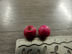 Puuhelmi, 10x9mm, pinkki, 10kpl