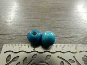 Puuhelmi, 10x9mm, turkoosi, 10kpl