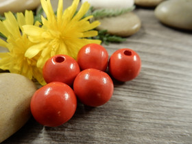 Puuhelmi, 11x12mm, punainen, 10kpl