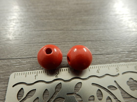 Puuhelmi, 11x12mm, punainen, 10kpl