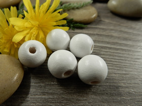 Puuhelmi, 11x12mm, valkoinen, 10kpl