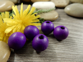 Puuhelmi, 11x12mm, liila, 10kpl