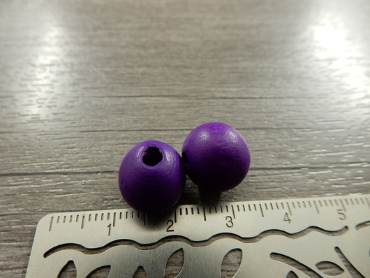 Puuhelmi, 11x12mm, liila, 10kpl
