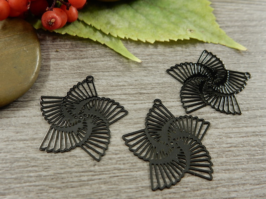 Pyörreriipus, 22x22mm, musta, 1kpl
