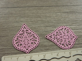 Pisarariipus/linkki, 27x21mm, pinkki, 1kpl