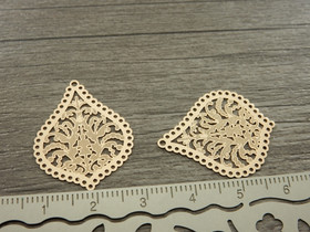 Pisarariipus/linkki, 27x21mm, ruusukulta, 1kpl