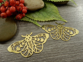 Yöperhonenriipus, 22x40mm, kulta, 1kpl