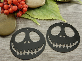 Pääkalloriipus, 36x37mm, musta, 1kpl