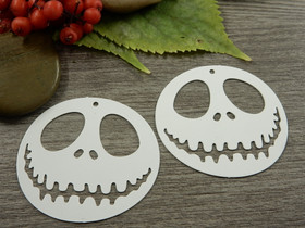 Pääkalloriipus, 36x37mm, valkoinen, 1kpl