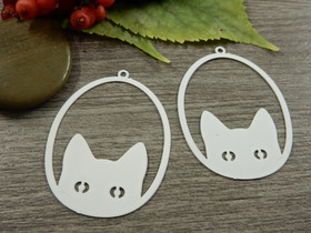 Kissariipus, 37x28mm, valkoinen, 1kpl