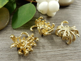 Kukkariipus/linkki, 19x18mm, vaaleakulta, 1kpl