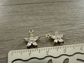 Strassiriipus kukka, 11x9mm, 18K/kulta, 1kpl