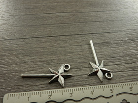 Taikasauvariipus, 26x13mm, kromi, 1kpl