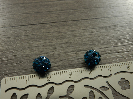 Shamballa helmi, 8mm, tummaturkoosi, 1kpl