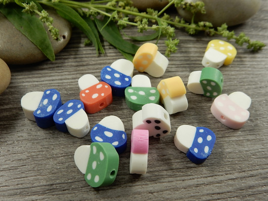 Fimohelmi sieni, n.10mm, mixsetti, 20kpl