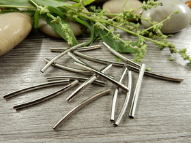 Metallihelmi kaareva putki, 25x2mm, kromi, 20kpl