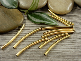 Metallihelmi kaareva putki, 25x2mm, kulta, 20kpl