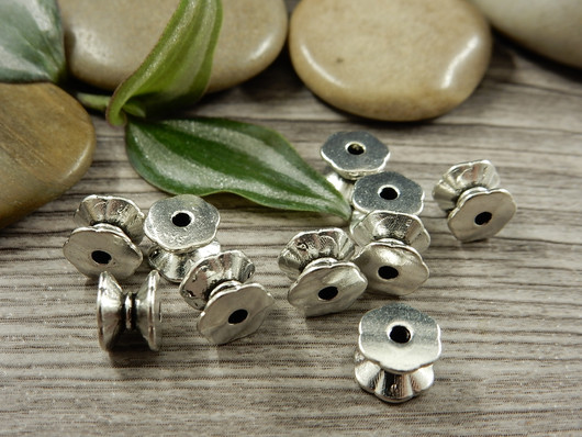 Metallihelmi, 5x7mm, kromi, 10kpl