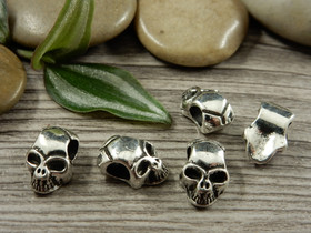 Metallihelmi pääkallo, 12x8mm, kromi, 10kpl